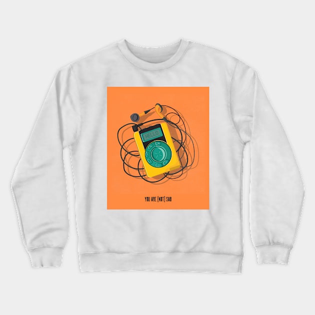 Music Player Design with an Anime Reference Crewneck Sweatshirt by ER Merch 